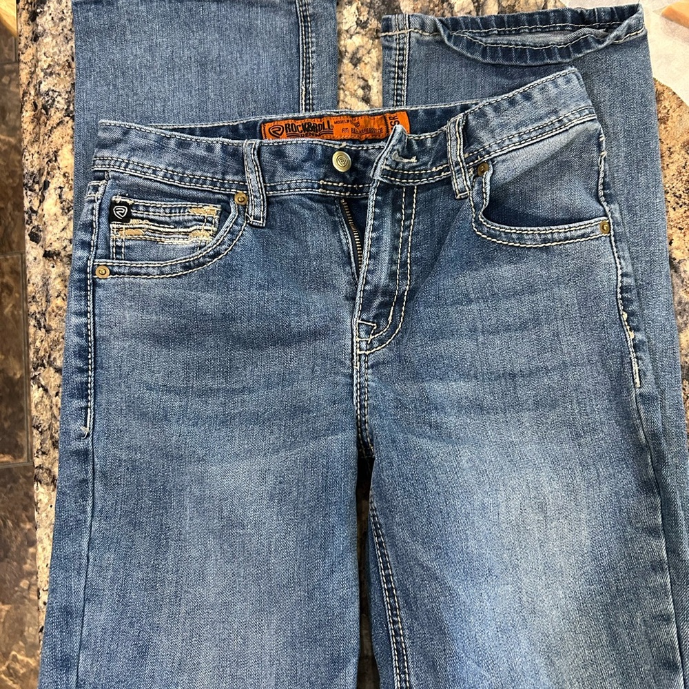 Boys Rock&Roll Denim Jeans Size 16R Bootcut